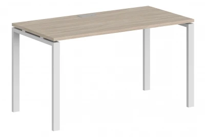 Стол 1600х700х750 / профиль: 60х30 белый, столешница дуб светлый
