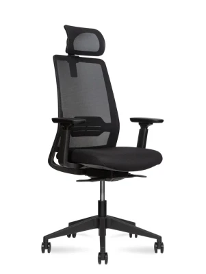 Кресло для персонала Sunon Vera CVP81SW черная сетка, черная ткань