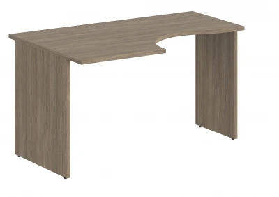 Стол эргономичный 1400х900х750 левый, цвет дуб темный