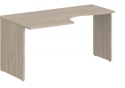 Стол эргономичный 1600х900х750 левый, цвет дуб светлый