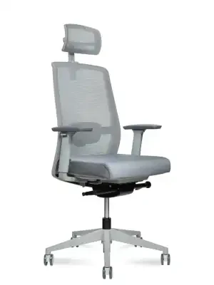 Кресло для персонала Norden Nova grey UE-AHS grey серая сетка, серая ткань, сиденье слайдер