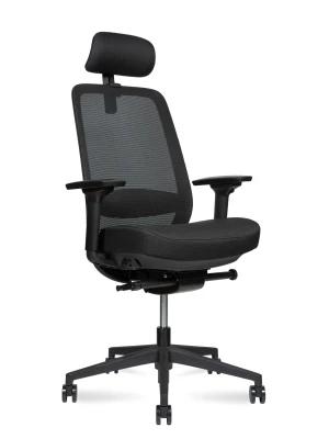 Кресло для персонала Norden Room black OL-AHS black черная сетка, черная ткань, сиденье слайдер