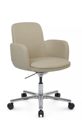 Кресло для переговорной Riva Design Charm B2512 светло-серая кожа