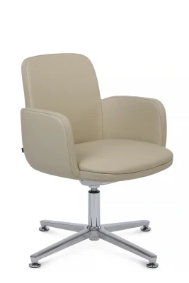 Кресло для переговорной Riva Design Charm-ST C2512 светло-серая кожа