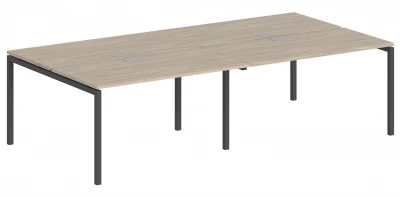 Рабочая станция 2800х1438х750 / профиль: 40х40 антрацит, столешницы дуб светлый