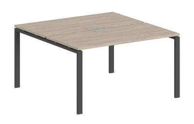 Рабочая станция 1400х1238х750 / профиль: 60х30 антрацит, столешницы дуб светлый