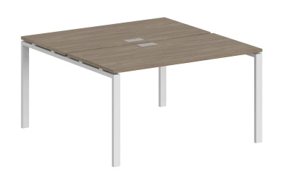 Рабочая станция 1400х1638х750 / профиль: 60х30 белый, столешницы дуб темный