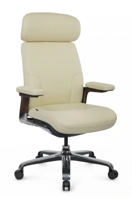 Кресло для руководителя Riva Design Mark Design FK006-A кремово-белая кожа