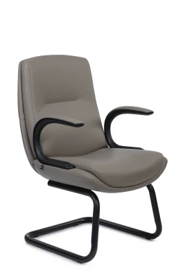 Конференц-кресло Riva Design Dante-CF C2561-12 светло-серая премиум экокожа