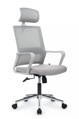 Кресло для персонала Mint RCH M1029HWE серая сетка, серая ткань