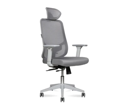 Кресло для персонала Best grey серая сетка, серая ткань, сиденье слайдер