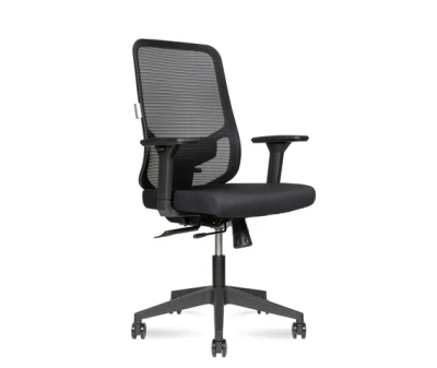 Кресло для персонала Best LB черная сетка, черная ткань, сиденье слайдер