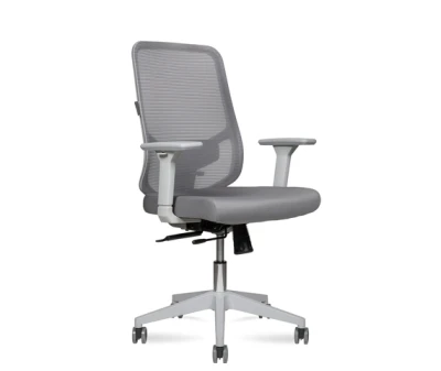 Кресло для персонала Best LB grey серая сетка, серая ткань, сиденье слайдер