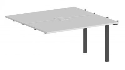 Секция  для рабочей станции 2800х1238х750 (бенч 2-х местный face-to-face) / профиль 60х30 антрацит, столешницы белые