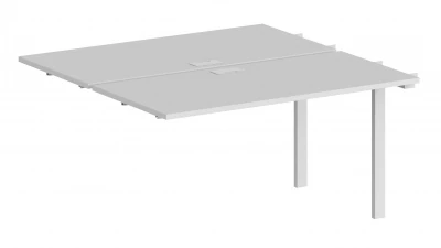 Секция  для рабочей станции 2800х1238х750 (бенч 2-х местный face-to-face) / профиль 60х30 белый, столешницы белые