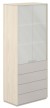  Шкаф высокий со стеклом мат., 4 ящ., обвязка YN, фасады GS / NZ-0332.YN.GS /  824х450х1976, обвязка YN, фасады GS, стекло матовое GLM