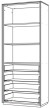  Шкаф высокий со стеклом мат., 4 ящ., обвязка YN, фасады GS / NZ-0332.YN.GS /  824х450х1976, обвязка YN, фасады GS, стекло матовое GLM - 1