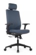 Кресло для руководителя Riva Design Boston KB023H синяя премиум экокожа