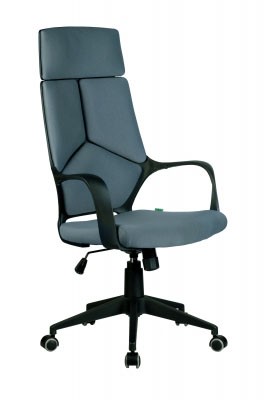 Кресло для персонала Riva Chair RCH 8989+Чёрный пластик/Серая ткань