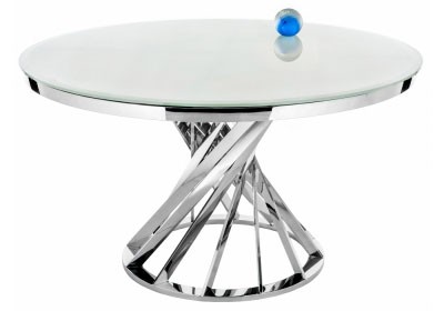 Обеденный стол Woodville Twist steel / white