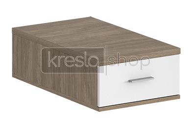 Подвесная тумба с 1 ящ., 800, 400х616х173/ SG.533.OD.WH/ корпус: дуб темный; фасады:белый