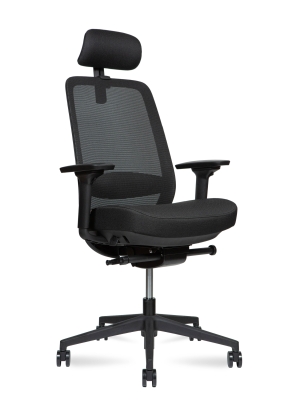 Кресло для персонала Norden Room black OL-AHS black черная сетка, черная ткань, сиденье слайдер