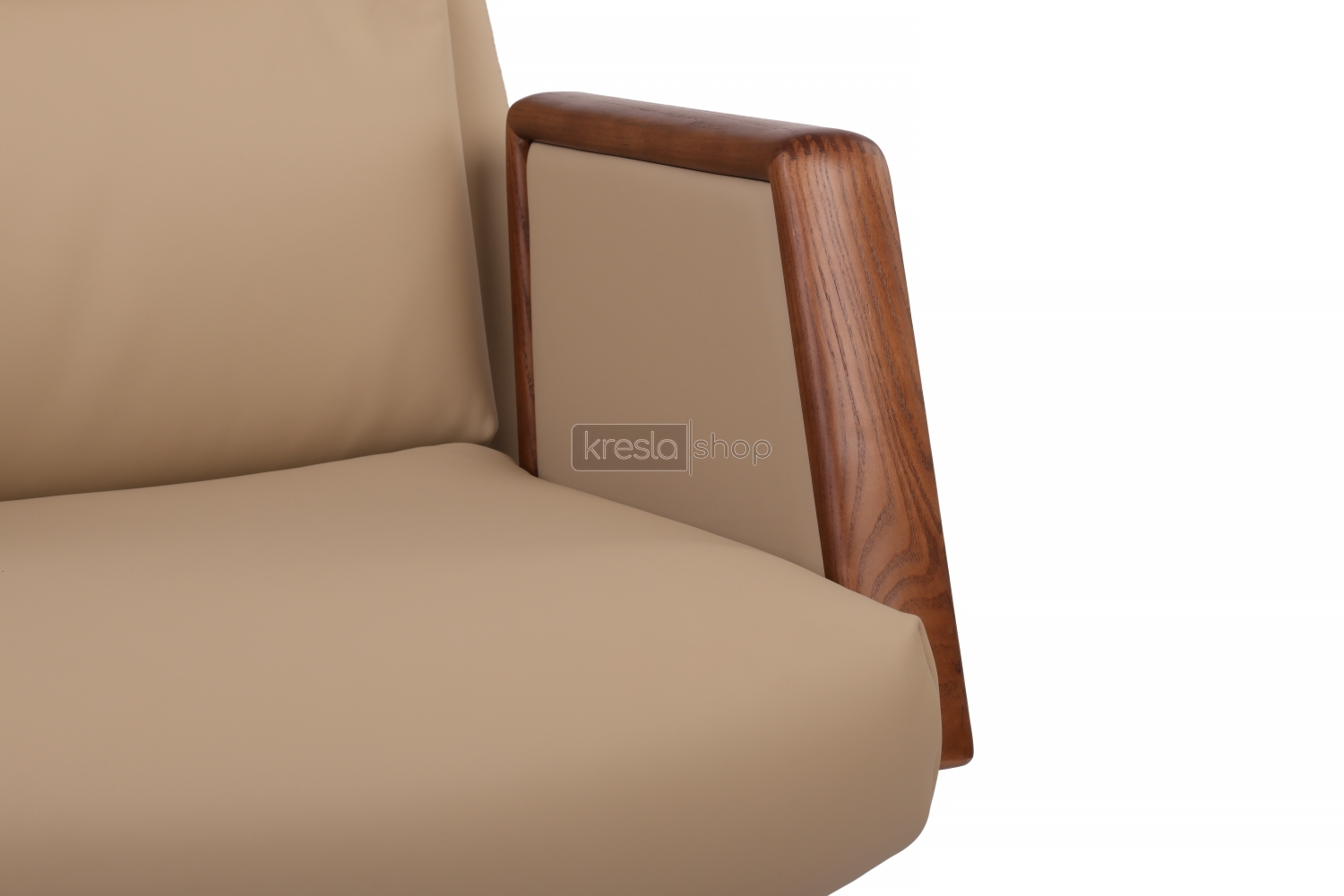 Кресло для руководителя Riva Design Franco-M B2415-1 светло-бежевая кожа - 5