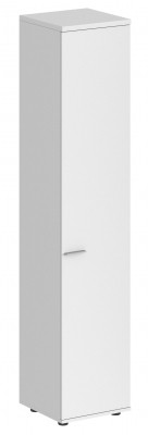 Шкаф высокий 400х400х1955, 1 дверь, задняя стенка ЛДСП, правый / корпус белый, фасад белый
